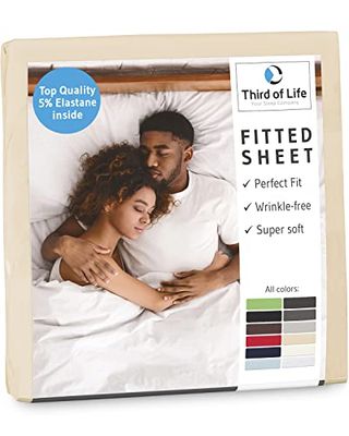 Premium katoenen hoeslaken 180x200 I Bijzonder zacht en kreukvrij I Gecertificeerd door Oekotex & GOTS I Ademend, pluisvrij en zeer elastisch I Ontworpen in Duitsland I 180 x 200 x 20 cm
