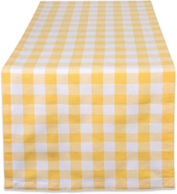 DII Toalha de mesa 100% algodão lavável na máquina para o verão/piquenique, amarela, Table Runner