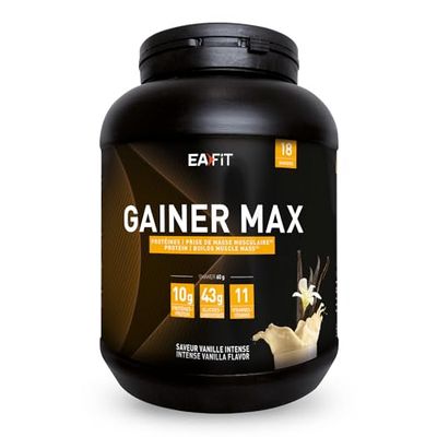 EAFIT-GAINER MAX - Prise de masse Gaine musculaire-Boisson hyperglucidique-Vanille Intense-Un apport de glucide,de vitamines pour le sport pour la prise de poids-Shaker proteine pour la musculation