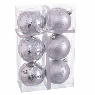 BigBuy Christmas Christmas Balls Silver Plastic Deer 8 x 8 x 8 cm (6 Units)