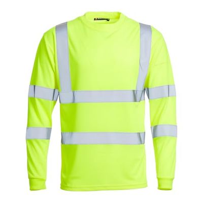 Blackrock T-shirt à manches longues Hi-Vis, haut de travail jaune à haute visibilité, pour e, vêtements de travail EPI utilitaires et de sécurité, certifié EN20471 Classe 3, taille L