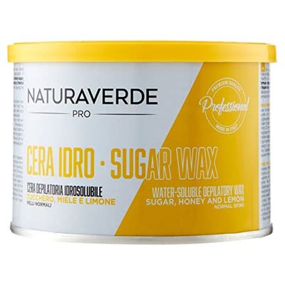 Naturaverde Cera depilatoria idrosolubile con zucchero, miele e limone per pelli normali, 1 unità (1x 400 ml)