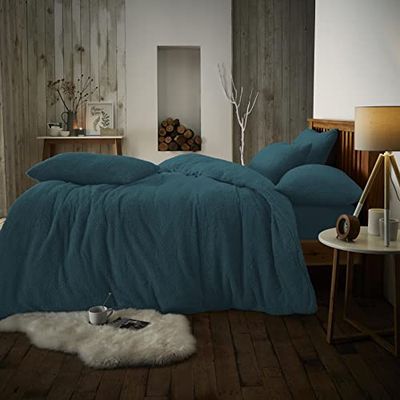 Fluffigt påslakan, teddy-fleece, sängkläder, gosiga, varma och mysiga enkla påslakan, king size, grön