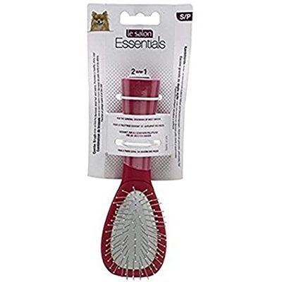 Le Salon Brosse Combinée Poils de Nylon/Aiguilles d’Acier pour Chien Taille S