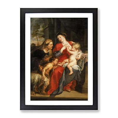 The Virgin And Child By Peter Paul Rubens Classic Painting Framed Wall Art Print, Ready to Hang Picture for Living Room Bedroom Home Office Décor, Black A2 (64 x 46 cm)