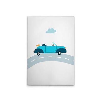 A.S. Création DD132503 Tableau mural pour chambre d'enfant Motif voitures Blanc/bleu 60 x 90 cm
