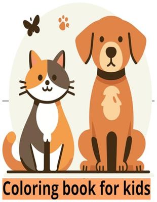 Animals cute and funny: Bold and Easy coloring book for kids
