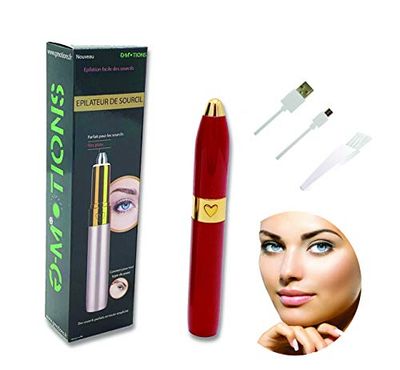 G-MOTIONS - Rasoio elettrico per sopracciglia, per donne e uomini, strumento per piume del viso, sopracciglia, peli delle labbra, braccio con LED