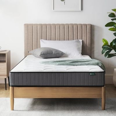 Zinus Matelas lit conventionnel, Mousse à mémoire de Forme, Blanc, Simple