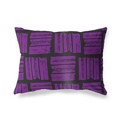 Bonamaison dekorativt kuddöverdrag lila och svart, prydnadskuddöverdrag, heminredning örngott för vardagsrum, soffa, sovrum, storlek: 35 x 50 cm - Designad och tillverkad i Turkiet