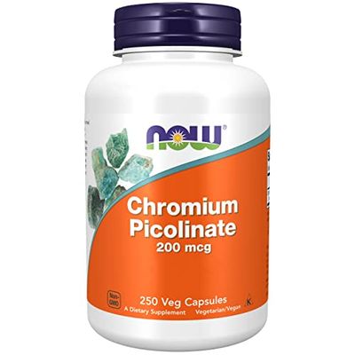 Now Foods, Chromium Picolinate (Picolinato de Cromo), 200mcg, 250 Cápsulas veganas, Probado en Laboratorio, Oligoelemento, Cromo, Sin Gluten, Sin Soja, Vegetariano