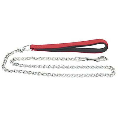 CHAPUIS SELLERIE SLA070 Guinzaglio per cani - Catena ritorta in acciaio diametro 3 mm - Impugnatura in nylon rosso - Lunghezza 1,20 m - Misura L