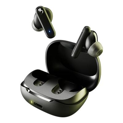 Skullcandy Smokin' Buds Auriculares In-Ear Inalámbricos, 20 h de Autonomía, 50 % de Plásticos Renovables, Micrófono, Compatibles con iPhone Android y Dispositivos Bluetooth - Negro