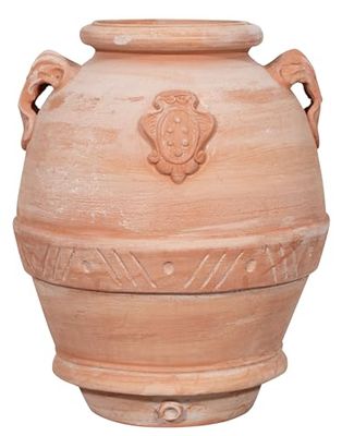 Biscottini - Huerto de Terracota - 43 x 43 x 55 cm - rústico jarrón de Terracota - Totalmente Hecho a Mano - 100% Made in Italy