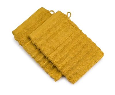 Gözze 2erSet Frottier Mailand,CO/CV (Bamboo),70%/30%,Waschhandschuh,17x24,senf