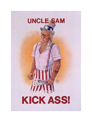 Wee Blue Coo Ad Uncle Sam Kicks Ass Iran Hostage Crisis Caricature Wall Art Print