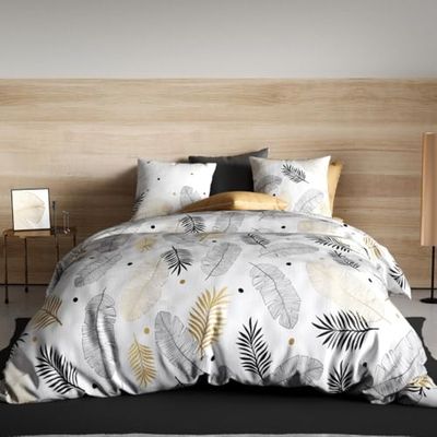 Housse de Couette 240x220 ENVOLE + 2 taies Coton 57 Fils