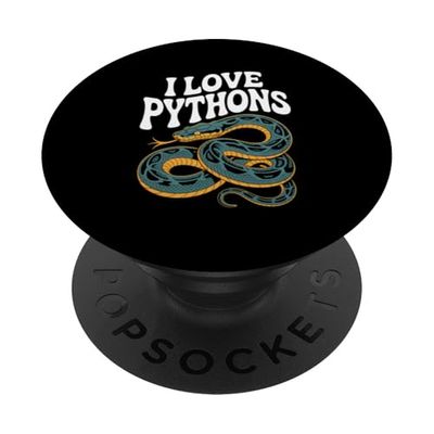 Decoración para entusiastas de los reptiles I Love Pythons PopSockets PopGrip Adhesivo