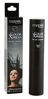 Coppelo Duo Hair Concealer – grå hårtäckning för kvinnor och män – hårmakeup för håret – hårpuder veganskt och naturligt för svart hår
