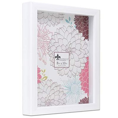 Lawrence Frames Shadow Box Frame, Polystyrene, White, 8x10