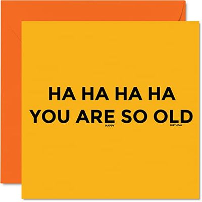 Divertidas tarjetas de cumpleaños para hombres y mujeres, con texto en inglés «You Are So Old – Tarjeta de cumpleaños grosera para mamá, papá, hermano, hermana, hijo, hija, amigo, tío y tía, 145 mm,