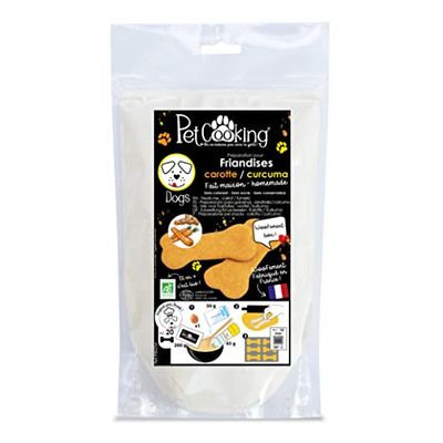 PetCooking - Preparation Friandises Biscuits Carotte-Curcuma pour Chien - 200 g Bio