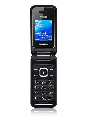 Brondi Fox 1.77" 74g Negro Característica del teléfono - Teléfono móvil (Flip, SIM doble, 4,5 cm (1.77"), 1,3 MP, 600 mAh, Negro)
