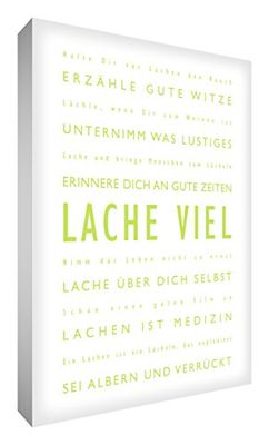 Little Helper LM1216-02RG Feel Good Art Tableau sur toile avec citations en langue allemande Typographie moderne Vert tilleul et blanc 40 x 30 cm