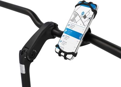 Fischer Bicycle Smartphone Holder Silicone 360° Secures Smartphone from All Sides for Bicycle and Motorcycle, Easy to Assemble, Black, Pack of 1