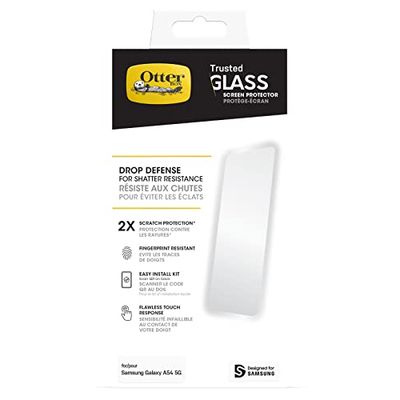 OtterBox Trusted Glass-screenprotector voor Samsung Galaxy A54 5G, gehard glas, x2 krasbescherming, bescherming tegen vallen en splinters