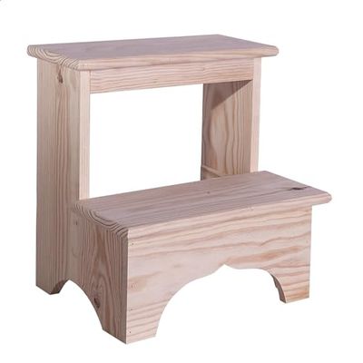 Aranaz Tabouret d'escalier Finition sans Vernis Idéal pour la Maison, la Cuisine, Le Jardin ou la terrasse Intérieur et extérieur pour Adultes ou Enfants Finition sans Vernis 40 cm (Longueur) x 30 cm