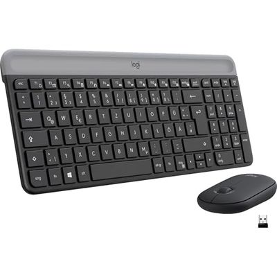 Logitech MK470 Slim Wireless Keyboard & Mouse Combo, QWERTZ German Layout - Black