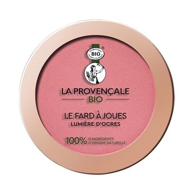 La Provençale Bio - Le Fard à Joues Lumière d'Ocres Certifié Bio - Blush Effet Bonne Mine - Pour Tous Types de Peaux - Teinte : Rose Grès (01), Crayon, Naturel