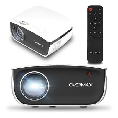 OVERMAX Multipic Projektor Full HD LED Projektor WiFi Projektor Hemmabio-projektor Inbyggd YouTub-högtalare med subwoofer HDMI USB D-Sub fjärrkontroll kompakt storlek (MULTIPIC 2.5)