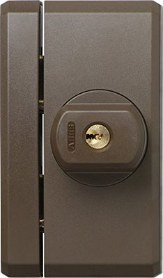 ABUS Seguro adicional para janelas FTS96 AL0145 - Fecho para janela com dois pinos de aço - Fecho uniforme - nível de segurança ABUS 10 - 31746 - castanho