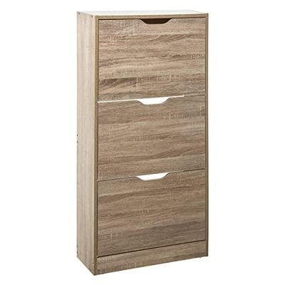 5five - Mueble Zapatero de 3 cajones con Efecto Roble Natural