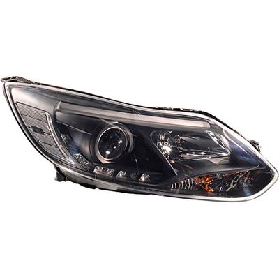 Juego de faros con aspecto DRL compatible con Ford Focus III 2011- Negro - incl. motor