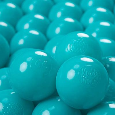 KiddyMoon Plastic Ballen Voor Kinderen Ø 6Cm Kleurig Gecertificeerd, Turkoois, 1200 Ballen/6Cm