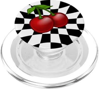 Cherries Pop Art Checkerboard PopSockets PopGrip for MagSafe