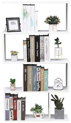 Etnicart boekenrek, wit, modern kantoor, hedendaags, dubbelzijdige scheidingswand, houten huis, dag 70 x 23,5 x 127,5 cm, zelfdragende planken, kubische wandontwerp, entree woonkamer