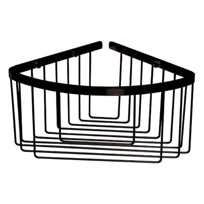 Kibath Panier Porte-Gel d'angle ALB Finition Noire Mate fabriqué en Laiton