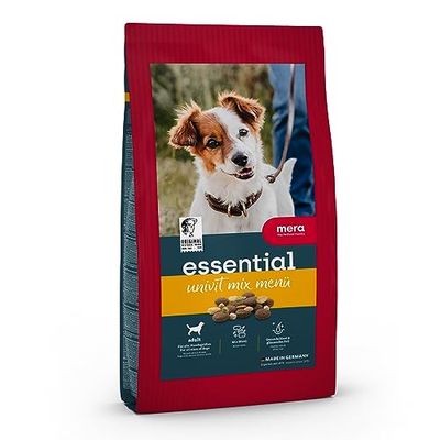 MERA Esencial Univit - Comida Seca para Perros de Todas Las Razas de Perros, Comida Seca con Aves de Corral, Comida Saludable para Perros con Omega-3 y Omega-6 para Piel y Piel, menú Mixto (12,5 kg)