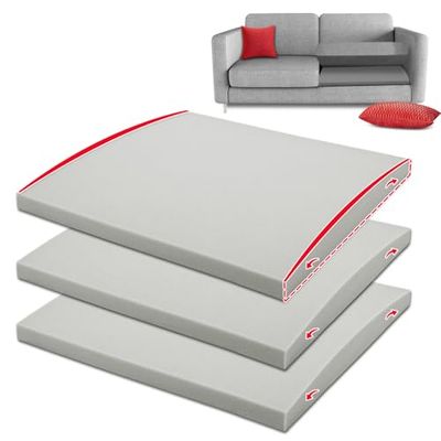 HAVARGO Couch Cushion Support for Sagging Seat, Couch Supports for Sagging Cushions, High Density Foam Sofa Cushion Support Light Grey Set of 3