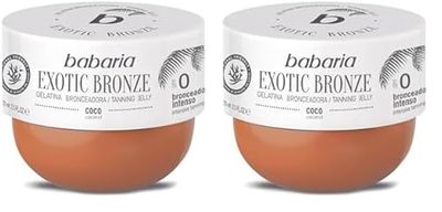 Babaria - Exotic Bronze, Gelatina Bronceadora de Coco, con Aceite de Coco, Nutre e Hidrata la Piel, Resistente al Agua, 100% Vegano - 75 ml (Paquete de 2)