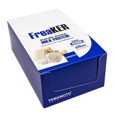 YAMAMOTO Nutrition, FreaKER 20 Barrette Proteiche alla Meringa con Copertura al Cioccolato Bianco, Barrette Energetiche Senza Grassi Idrogenati e Olio di Palma, 50 gr per Barretta