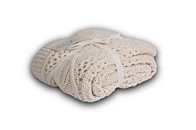 Homemania Koc Softy Softy, Pokój, Salon - Ecru z akrylu 130 x 170