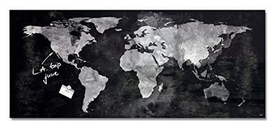 SIGEL GL246 Lavagna magnetica in vetro premium, superficie lucida, 130 x 55 cm, montaggio facile, nero, Artverum