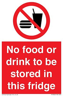 No food or drink to be stored in this fridge Sign - 100x150mm - A6P
