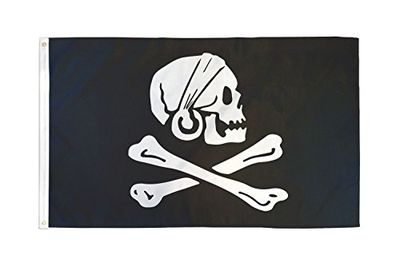 AZ FLAG Bandiera Pirata Henry Avery Nero 150x90cm - Bandiera dei Pirati - Teschio 90 x 150 cm