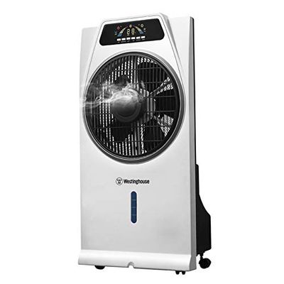 Westinghouse Lighting Cascata ventilador de pé com função humidificador de ar, 53 W, 3 velocidades, branco